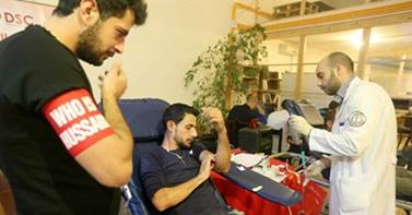 Who is Hussein  blood donation