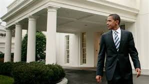 US Preisdent Obama outside the white house