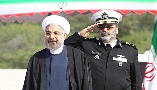 Iranian President Hassan Rouhani during the Sacred Defense Week parade