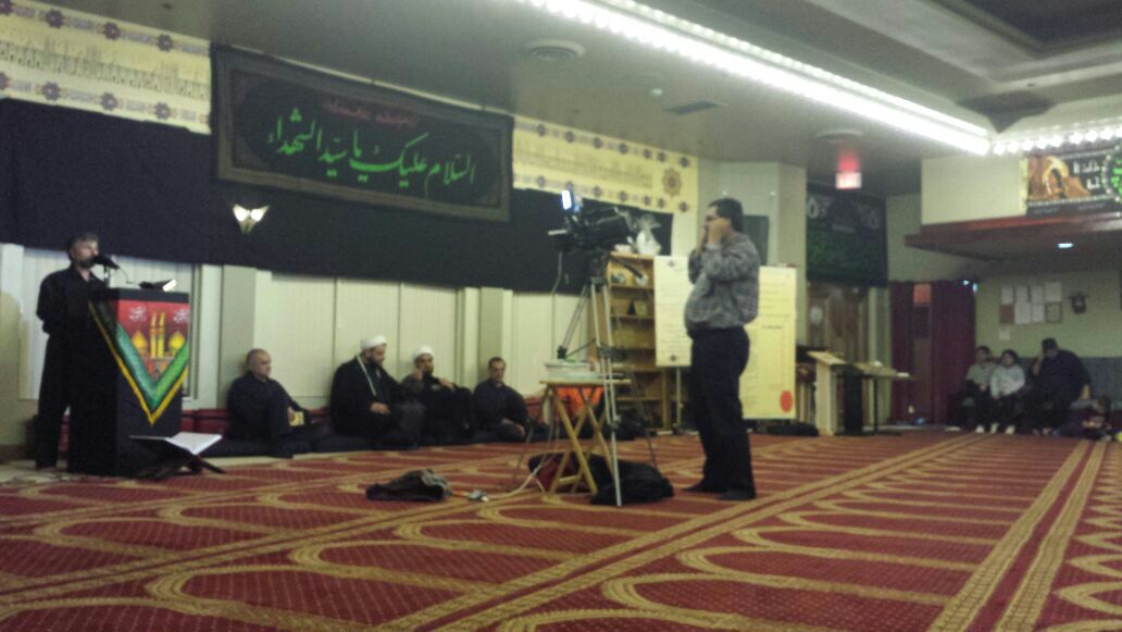 Speaker at a mosque in Ottawa being filmed