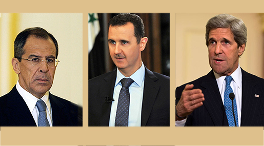 US Secretary of State John Kerry, Syrian President Bashar Assad and Russian Foreign Minister Sergei Lavrov
