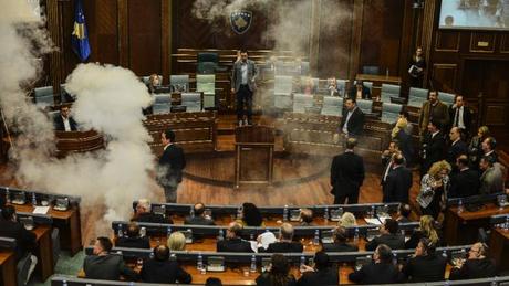 MPs in Second Tear Gas Protest in Kosovo Parliament