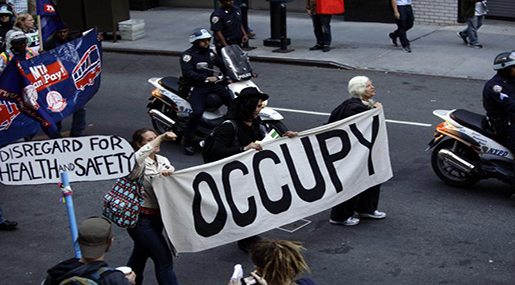 Protesters Gather in Downtown Manhattan for Occupy Wall Street Anniversary