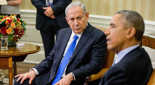 "Israeli" PM Benjamin Netanyahu and US President Barack Obama 