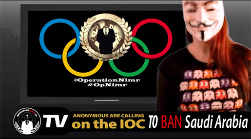 Anonymous Wants KSA Banned from Olympics for Human Rights Abuses