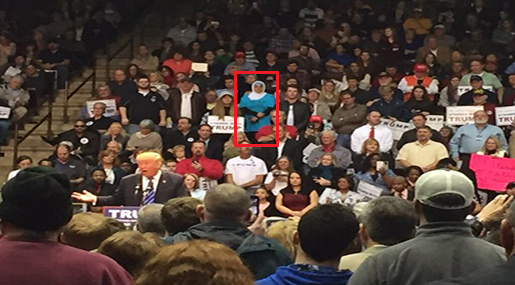 Silently Protesting Muslim Woman Ejected from Donald Trump Rally