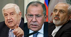 FMs of Iran, Syria, Russia Give Joint Press Conference after Meeting in Moscow