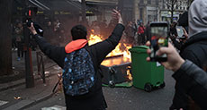 Molotov Cocktails, Tear Gas in Paris Police Brutality Protest