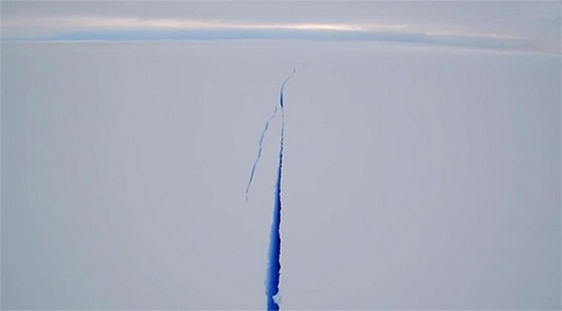 Massive Antarctic Iceberg Splits from Larsen C Ice Shelf
