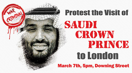 Protests Planned Next Week against MBS’ Visit To UK