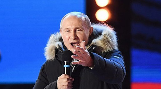 Putin Addresses Rally amid Projected Landslide Win: ’We Need a Leap Forward’