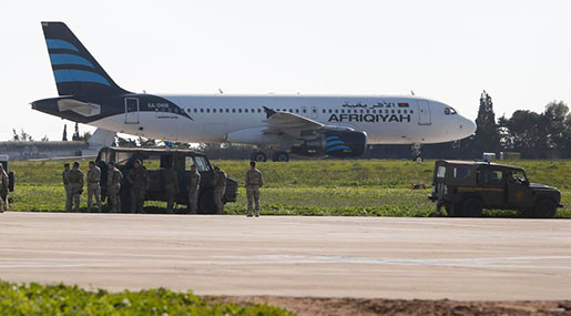 'Hijacked' Libyan Plane Lands in Malta