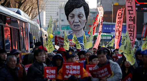 South Koreans protesting 