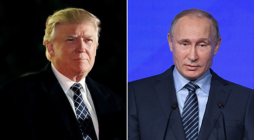 US PE Donald Trump and Russian President Vladimir Putin 