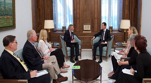 Syrian President Bashar al-Assad meets US delegation 