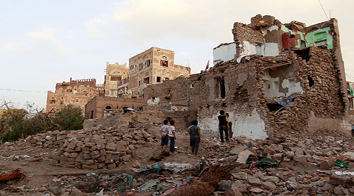 Destroyed house in Yemen 