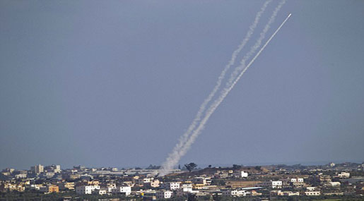Rockets in Gaza skies 