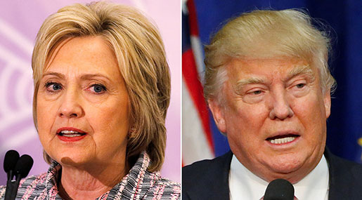 Presidential Candidates Hillary Clinton and Donald Trump