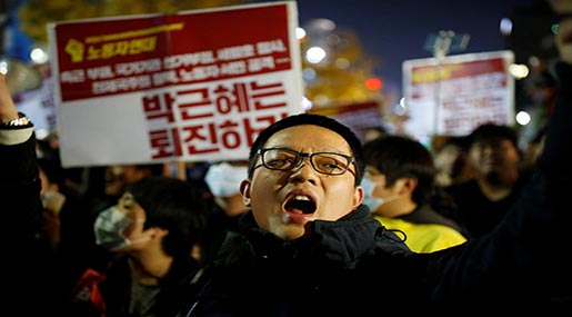 Protester in Seoul 