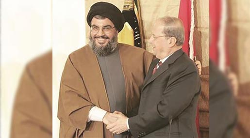 Hizbullah SG His Eminence Sayyed Hassan Nasrallah and General Michel Aoun 