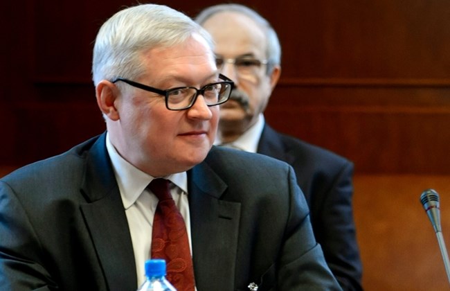 Russian Deputy Foreign Minister Sergei Ryabkov looks on at the start of the two days of closed-door nuclear talks on at the United Nations offices in Geneva, Switzerland, Oct. 15