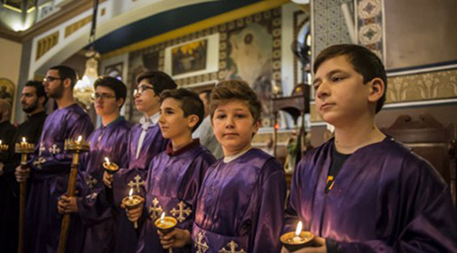 Egyptian copts during Easter mass