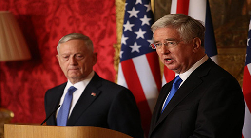 UK Defense Secretary Michael Fallon and his US counterpart Jim Mattis 