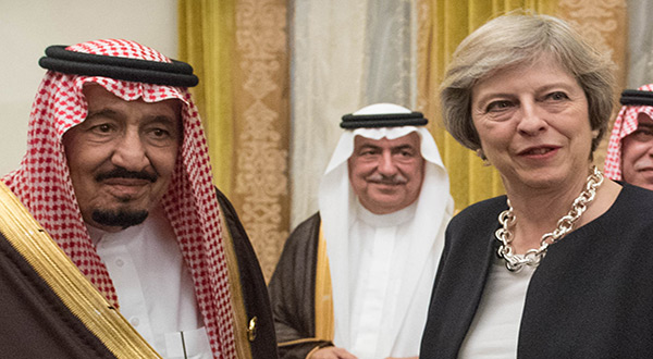 Saudi King Salman and UK PM Theresa May