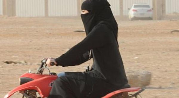 Saudi woman on motorcycle