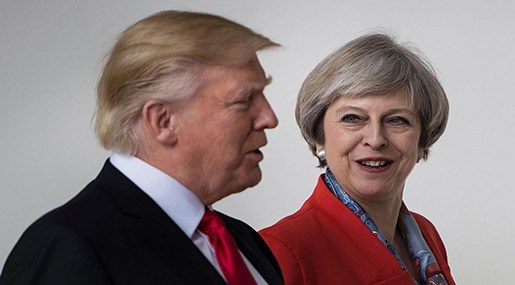 US President Donald Trump and UK PM Theresa May