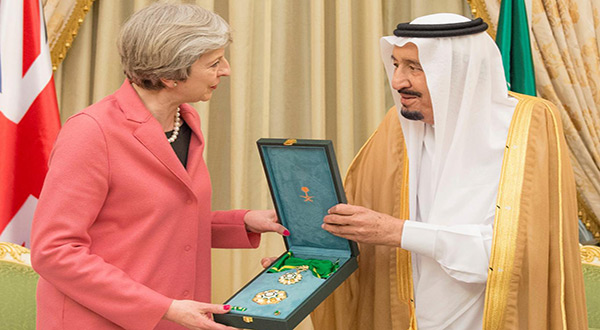 UK PM Theresa May and Saudi King Salman 