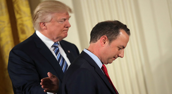 US President Donald Trump and ex-Chief of Staff Reince Priebus