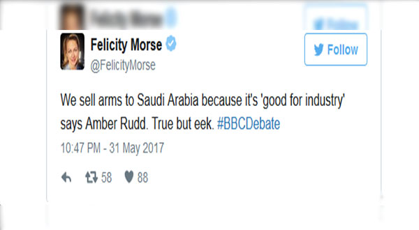 British Home Secretary under Fire for Not Apologizing UK Arms Sale to Saudi Arabia