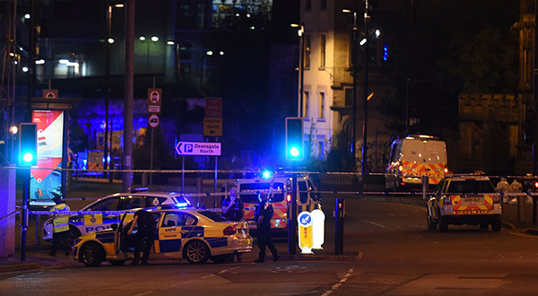 Police at Manchester bombing location