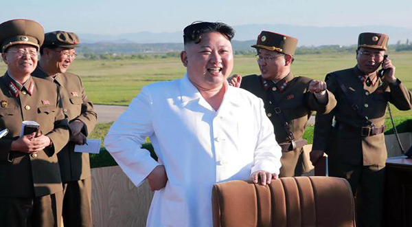 North Korean leader Kim Jong-un supervising th emissile test