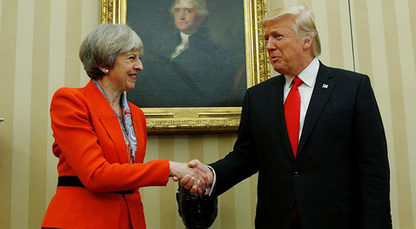 UK PM Theresa May and US President Donald Trump