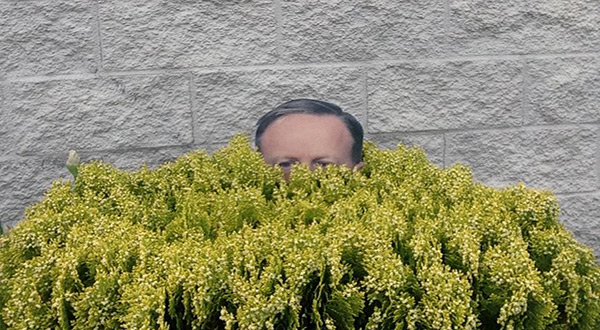 Sean Spicer cutout in the bush