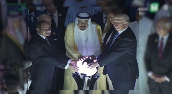 Egyptian President Abdel Fattah al-Sisi, Saudi King Salman and US President Donald Trump 