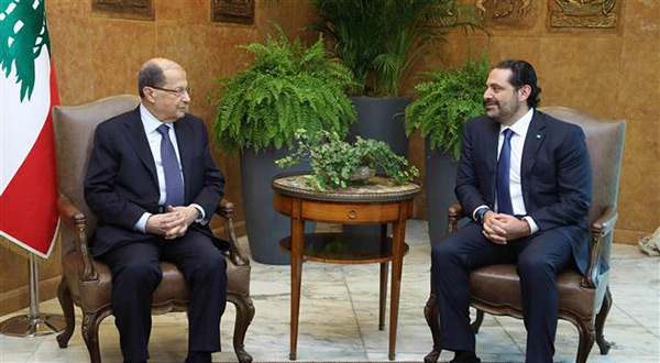 Lebanese President Michel Aoun and PM Saad Hariri