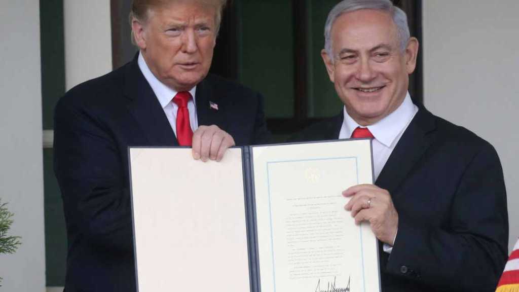 Trump Signs Decree Recognizing «Israeli» Sovereignty over Golan Heights