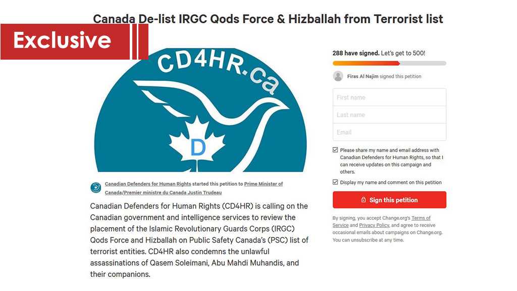 Canadian Group CD4HR Calls for Delisting Hezbollah, Slams US Assassination of Gen. Soleimani
