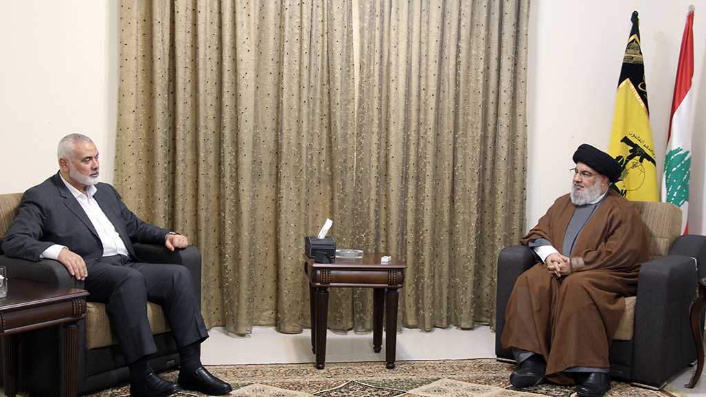 Sayyed Nasrallah Receives Haniyeh, Both Leaders Stress on Depth of Hezbollah-Hamas Relationship