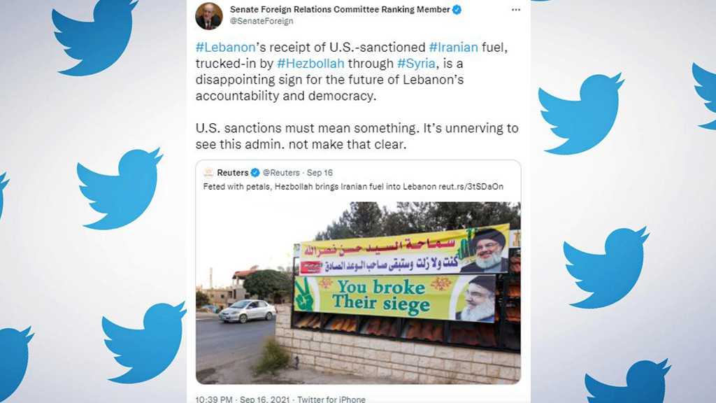 US Sen. Says “Unnerving” to See Sanctions Meaningless Amid Iran Fuel Shipments to Lebanon