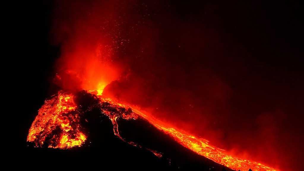 Lava Bursts Through A New Opening in La Palma Volcano