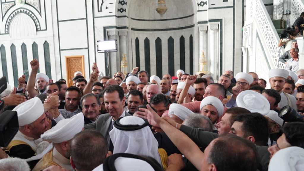 Al-Assad Performs Eid al-Adha Prayers in Aleppo