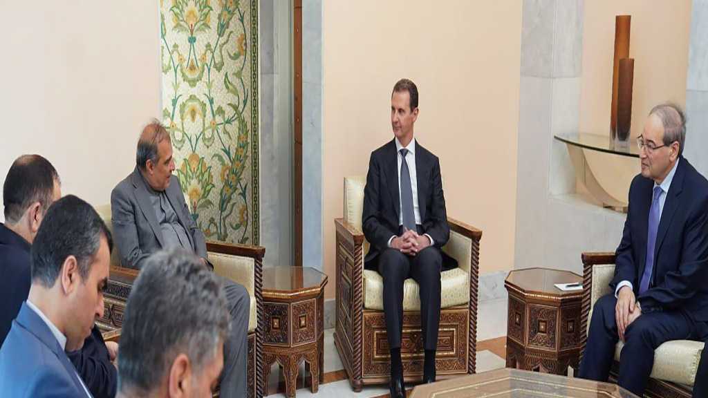 Al-Assad Receives Iranian Official: Boosting Cooperation, Regional Topics Discussed 