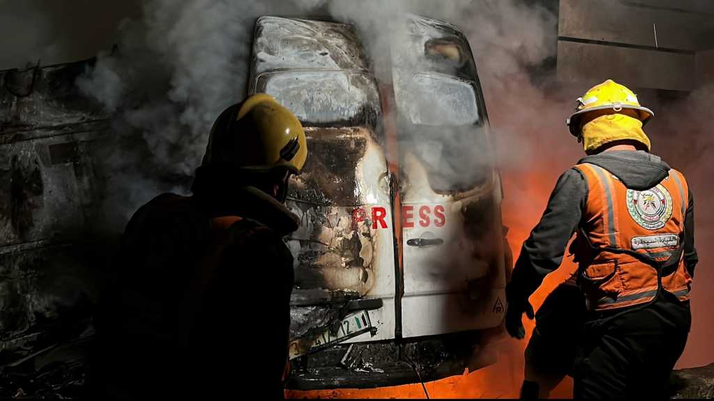 Genocide Continues: ‘Israel’ Martyrs 5 Palestinian Journalists in front of A Hospital in Gaza