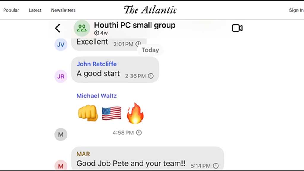 US Officials ’Accidentally’ Share War Plans with Journalist in Signal Group Chat